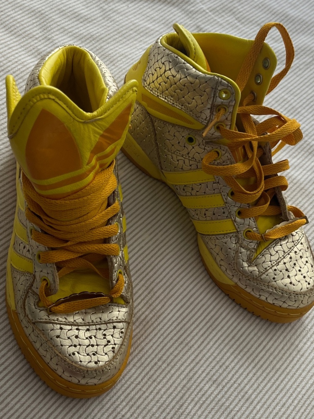 Adidas Originals x Jeremy Scott JS Logo G16254 Gold Yellow 2009 Size US 5.5